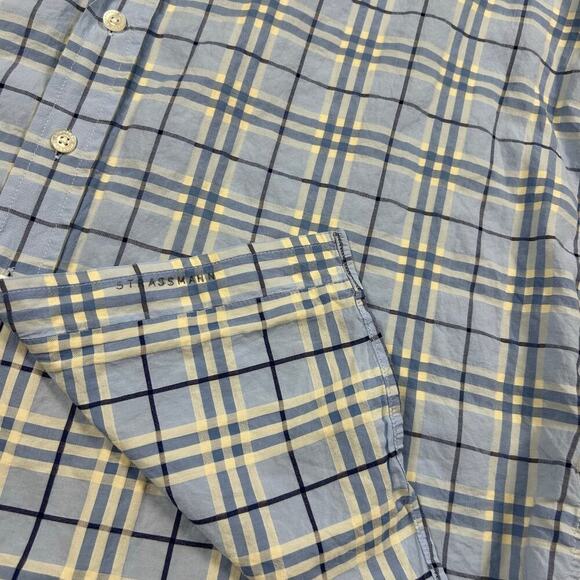 Burberry London Designer Blue Plaid Button Up Shirt - Picture 6 of 8